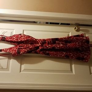 Halter Dress, wine black and cream